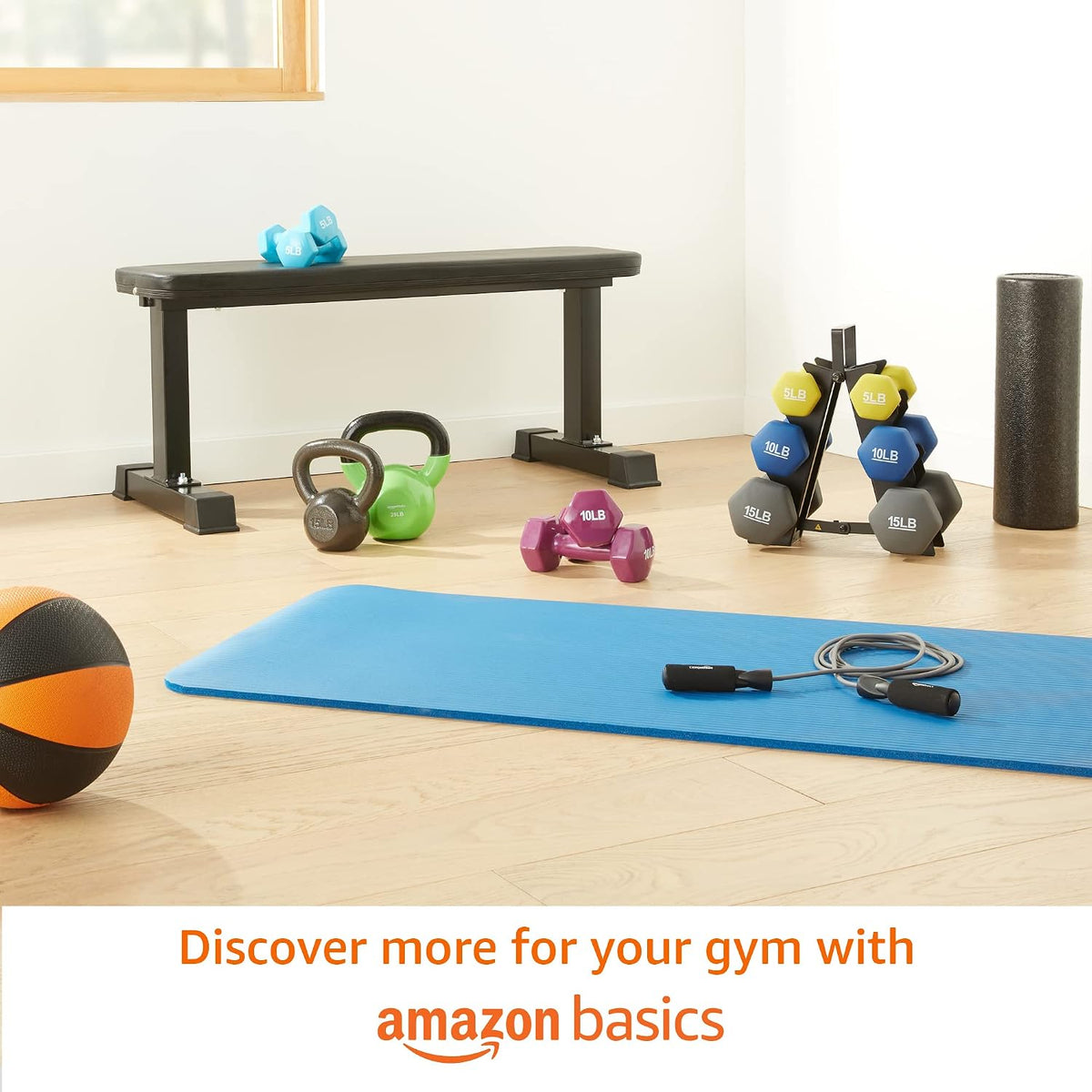Amazon Basics Kettlebell en Vinyle pour Musculation IR92007-15LB