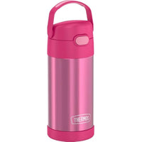 12 oz Kids Vacuum Insulated Stainless Steel Water Bottle with Straw Push-Button Lid BPA-Free