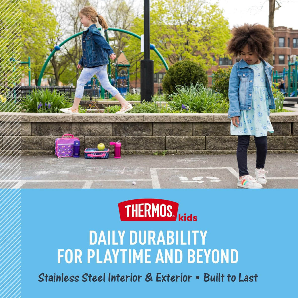 12 oz Kids Vacuum Insulated Stainless Steel Water Bottle with Straw Push-Button Lid BPA-Free