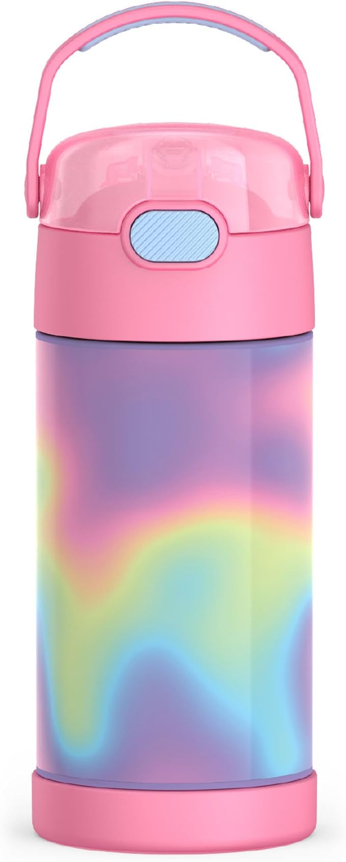 12 oz Kids Vacuum Insulated Stainless Steel Water Bottle with Straw Push-Button Lid BPA-Free