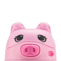 12 oz Vacuum Insulated Stainless Steel Kids Water Bottle with Straw Leakproof Locking Lid Carry Handle Animal Design Cat