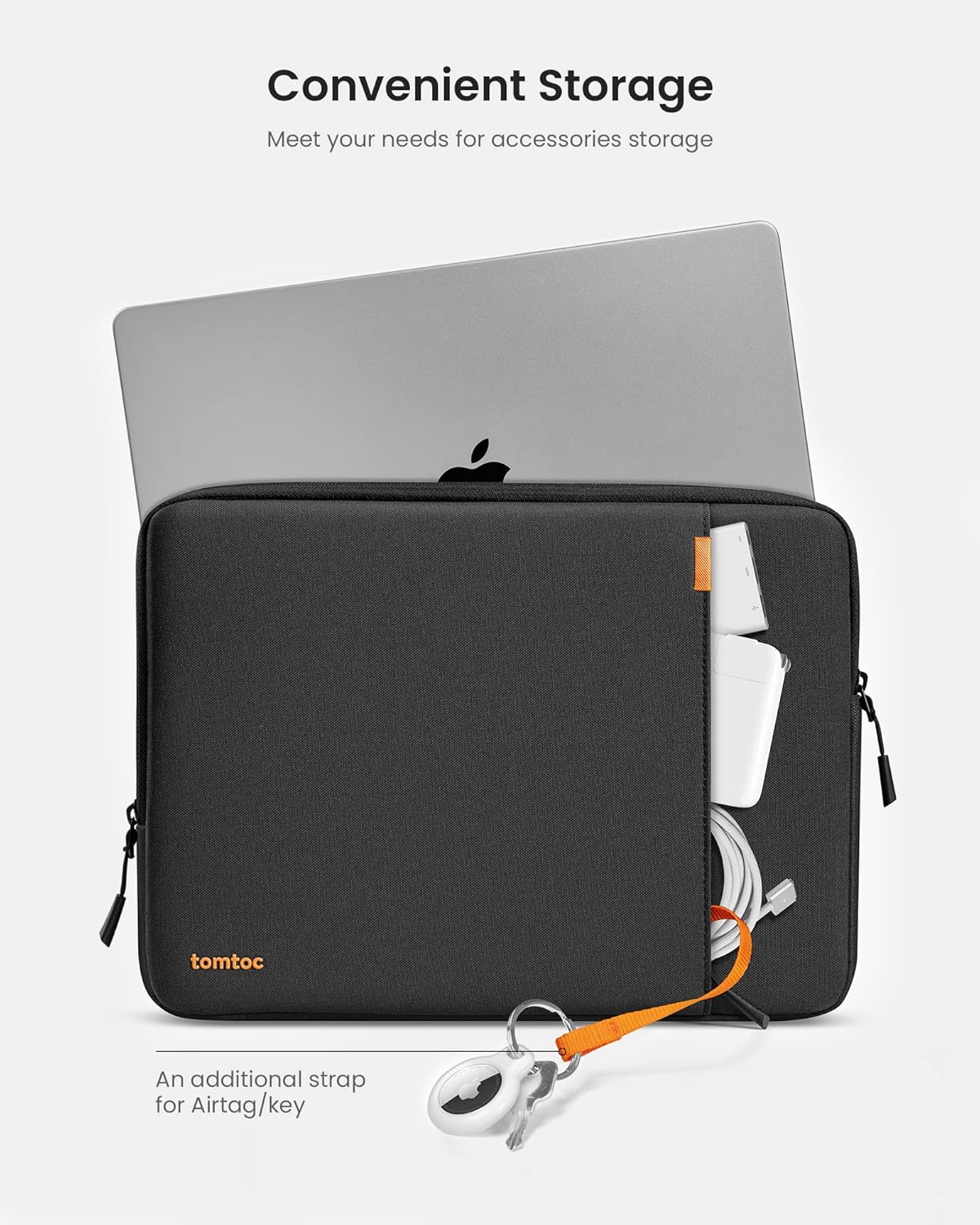 13-Inch Laptop Sleeve 360 Protective Case Water-Resistant for MacBook Air Pro ASUS Zenbook Vivobook Black