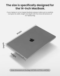 14-Inch Laptop Sleeve 360 Protective Case Water-Resistant for MacBook Pro Surface Laptop Dell XPS Black