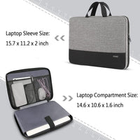 15-15.6 Inch Laptop Sleeve Case Water-Resistant Nylon with Accessory Pocket Grey