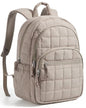 15.6 Inch Laptop Backpack for Women Quilted Water-Resistant Travel Bag with Trolley Sleeve Camel