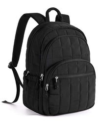 15.6 Inch Laptop Backpack for Women Quilted Water-Resistant Travel Bag with Trolley Sleeve Camel