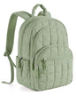 15.6 Inch Laptop Backpack for Women Quilted Water-Resistant Travel Bag with Trolley Sleeve Camel