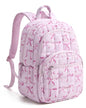 15.6 Inch Laptop Backpack for Women Quilted Water-Resistant Travel Bag with Trolley Sleeve Camel
