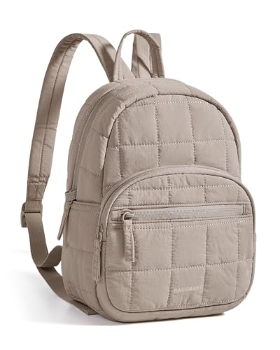 15.6 Inch Laptop Backpack for Women Quilted Water-Resistant Travel Bag with Trolley Sleeve Camel