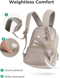 15.6 Inch Laptop Backpack for Women Quilted Water-Resistant Travel Bag with Trolley Sleeve Camel