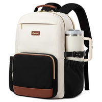 15.6 Inch Laptop Backpack for Women Water-Resistant Travel Bag with Trolley Sleeve Leopard Print