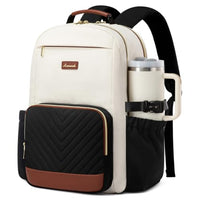 15.6 Inch Laptop Backpack for Women Water-Resistant Travel Bag with Trolley Sleeve Leopard Print