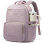 15.6 Inch Laptop Backpack for Women Water-Resistant Travel Bag with Trolley Sleeve Leopard Print