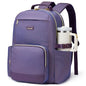 15.6 Inch Laptop Backpack for Women Water-Resistant Travel Bag with Trolley Sleeve Leopard Print