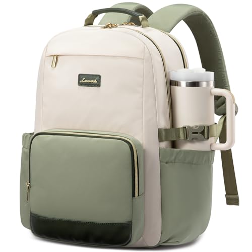 15.6 Inch Laptop Backpack for Women Water-Resistant Travel Bag with Trolley Sleeve Leopard Print