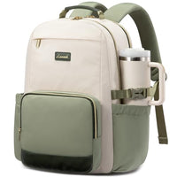 15.6 Inch Laptop Backpack for Women Water-Resistant Travel Bag with Trolley Sleeve Leopard Print