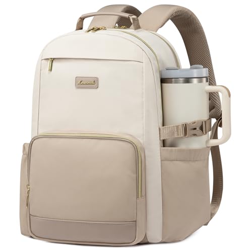 15.6 Inch Laptop Backpack for Women Water-Resistant Travel Bag with Trolley Sleeve Leopard Print