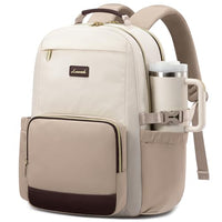 15.6 Inch Laptop Backpack for Women Water-Resistant Travel Bag with Trolley Sleeve Leopard Print