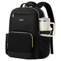 15.6 Inch Laptop Backpack for Women Water-Resistant Travel Bag with Trolley Sleeve Leopard Print