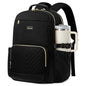 15.6 Inch Laptop Backpack for Women Water-Resistant Travel Bag with Trolley Sleeve Leopard Print