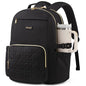 15.6 Inch Laptop Backpack for Women Water-Resistant Travel Bag with Trolley Sleeve Leopard Print