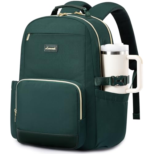 15.6 Inch Laptop Backpack for Women Water-Resistant Travel Bag with Trolley Sleeve Leopard Print