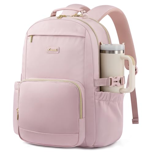 15.6 Inch Laptop Backpack for Women Water-Resistant Travel Bag with Trolley Sleeve Leopard Print