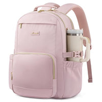 15.6 Inch Laptop Backpack for Women Water-Resistant Travel Bag with Trolley Sleeve Leopard Print
