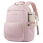 15.6 Inch Laptop Backpack for Women Water-Resistant Travel Bag with Trolley Sleeve Leopard Print