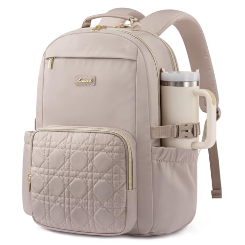 15.6 Inch Laptop Backpack for Women Water-Resistant Travel Bag with Trolley Sleeve Leopard Print
