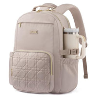 15.6 Inch Laptop Backpack for Women Water-Resistant Travel Bag with Trolley Sleeve Leopard Print