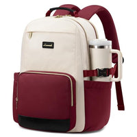 15.6 Inch Laptop Backpack for Women Water-Resistant Travel Bag with Trolley Sleeve Leopard Print