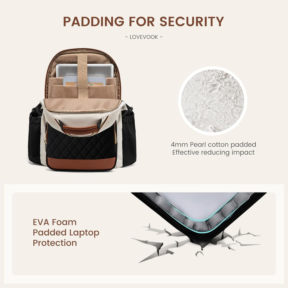 15.6 Inch Laptop Backpack for Women Water-Resistant Travel Bag with Trolley Sleeve Leopard Print