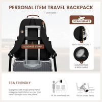 15.6 Inch Laptop Backpack for Women Water-Resistant Travel Bag with Trolley Sleeve Leopard Print