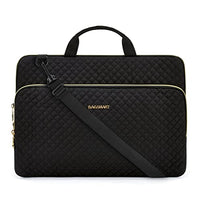 15.6 Inch Laptop Sleeve Case with Handle and Shoulder Strap Water-Resistant Polyester for MacBook HP Dell Pink