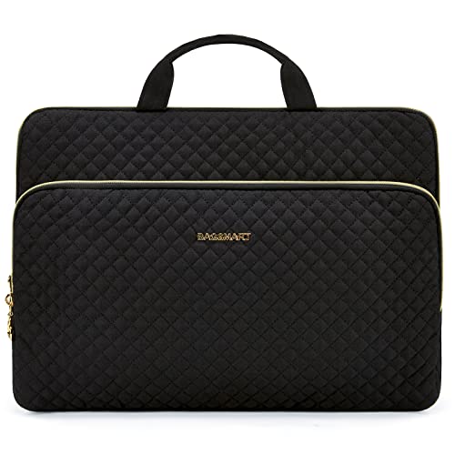 15.6 Inch Laptop Sleeve Case with Handle and Shoulder Strap Water-Resistant Polyester for MacBook HP Dell Pink