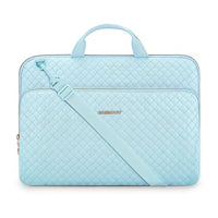 15.6 Inch Laptop Sleeve Case with Handle and Shoulder Strap Water-Resistant Polyester for MacBook HP Dell Pink