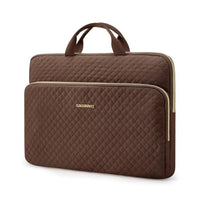 15.6 Inch Laptop Sleeve Case with Handle and Shoulder Strap Water-Resistant Polyester for MacBook HP Dell Pink