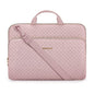 15.6 Inch Laptop Sleeve Case with Handle and Shoulder Strap Water-Resistant Polyester for MacBook HP Dell Pink