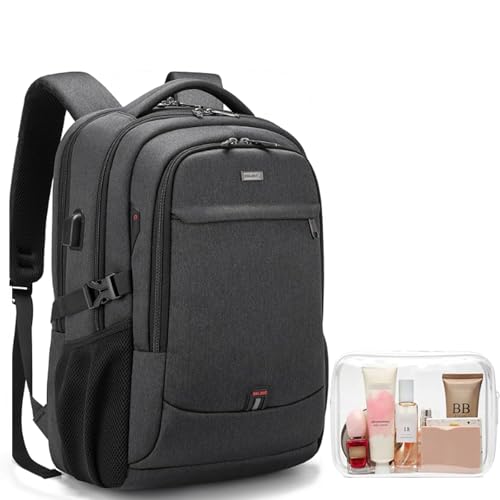 17 Inch Laptop Backpack for Travel Water Resistant College Backpack for Men Women Laptop Bag with USB Charging Port Black