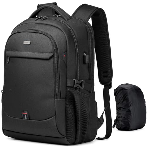 17 Inch Laptop Backpack for Travel Water Resistant College Backpack for Men Women Laptop Bag with USB Charging Port Black