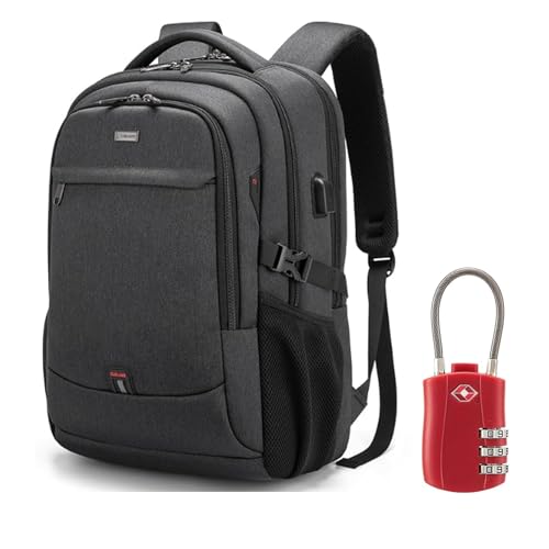 17 Inch Laptop Backpack for Travel Water Resistant College Backpack for Men Women Laptop Bag with USB Charging Port Black