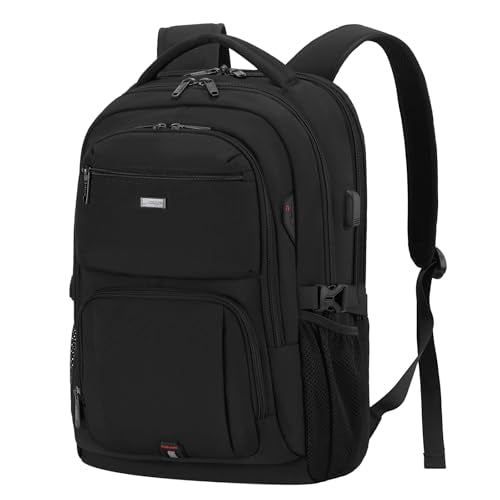 17 Inch Laptop Backpack for Travel Water Resistant College Backpack for Men Women Laptop Bag with USB Charging Port Black