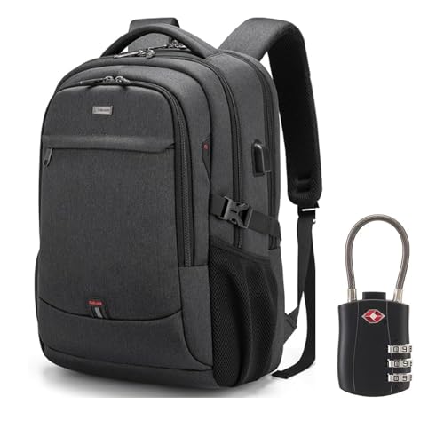 17 Inch Laptop Backpack for Travel Water Resistant College Backpack for Men Women Laptop Bag with USB Charging Port Black