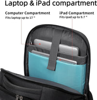 17 Inch Laptop Backpack for Travel Water Resistant College Backpack for Men Women Laptop Bag with USB Charging Port Black
