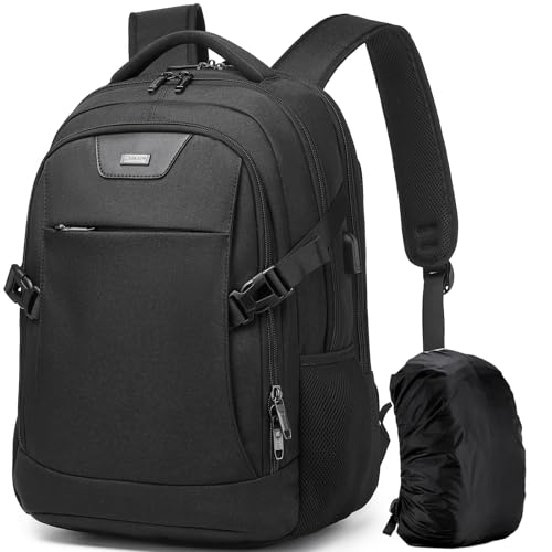 17 Inch Laptop Backpack for Travel Water Resistant College Backpack for Men Women Laptop Bag with USB Charging Port Black