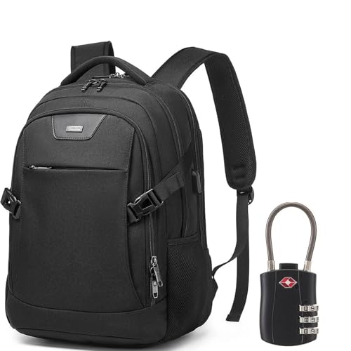 17 Inch Laptop Backpack for Travel Water Resistant College Backpack for Men Women Laptop Bag with USB Charging Port Black