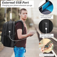 17 Inch Laptop Backpack for Travel Water Resistant College Backpack for Men Women Laptop Bag with USB Charging Port Black