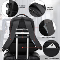 17 Inch Laptop Backpack for Travel Water Resistant College Backpack for Men Women Laptop Bag with USB Charging Port Black