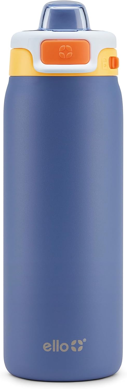 18 oz Stainless Steel Kids Water Bottle with Quick Fill Lid Vacuum Insulated BPA Free Leak Proof Straw and Chug Lid Dishwasher Safe Lighthouse